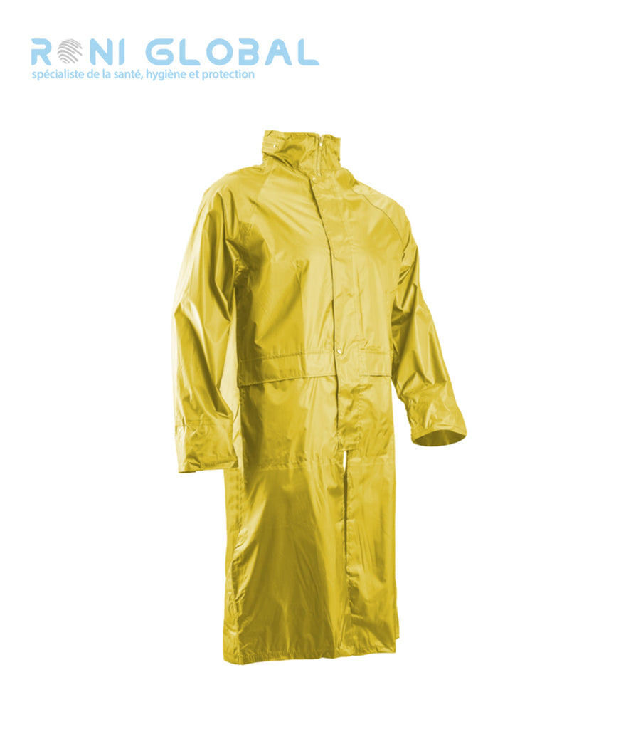Manteau de travail de pluie coupe-vent en polyester enduit PVC souple 2 poches - PVC COAT COVERGUARD