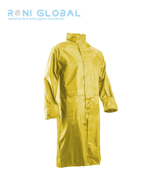 Manteau de travail de pluie coupe-vent en polyester enduit PVC souple 2 poches - PVC COAT COVERGUARD