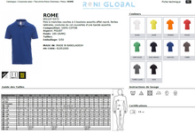 Polo de travail homme manches courtes, coupe droite en coton - ROME PAYPER