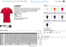 T-shirt de travail homme manches courtes, encolure en V, coupe droite en coton - V-NECK PAYPER