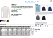 T-shirt de travail homme manches longues, coupe droite en coton - PINETA PAYPER