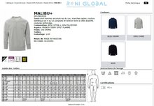 Sweat de travail homme col V, coupe droite en coton et polyester - MALIBU+ PAYPER