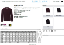 Pull de travail homme col en V, coupe droite en coton et laine - BUSINESS PAYPER