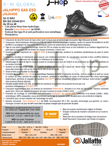 Chaussure montante de sécurité antidérapant, antistatique et anti-froid en cuir avec embout de sécurité S3 CI SRC ESD - JALHIPPO JALLATTE