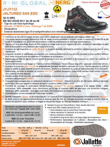 Chaussure montante de sécurité antidérapant, antistatique, anti-froid et anti-fatigue en cuir avec embout de sécurité S3 CI SRC ESD - JALTURBO JALLATTE