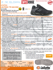 Chaussure basse de sécurité antidérapant, antistatique, anti-froid et anti-fatigue en cuir avec embout de sécurité S3 CI SRC ESD - JALTONIC-TR JALLATTE