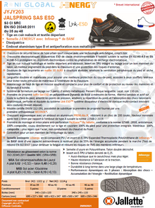 Chaussure basse de sécurité antidérapant, antistatique, anti-froid et anti-fatigue en cuir/textile avec embout de sécurité S3 CI SRC ESD - JALSPRING JALLATTE