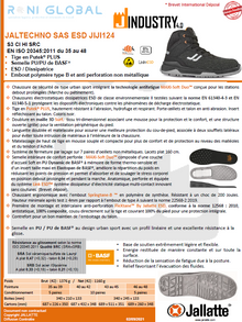 Chaussure montante de sécurité antidérapant, antistatique, anti-froid, anti-chaleur et anti-fatigue en Putek Plus sans métal avec embout de sécurité S3 CI HI SRC ESD - JALTECHNO JALLATTE