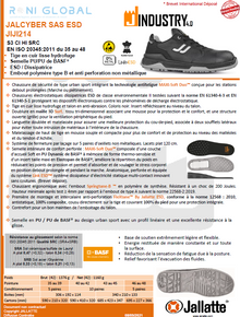 Chaussure basse de sécurité antidérapant, antistatique, anti-froid, anti-chaleur et anti-fatigue en cuir avec embout de sécurité S3 CI HI SRC ESD - JALCYBER JALLATTE