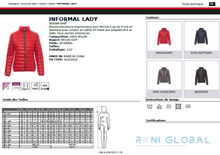 Doudoune / blouson de travail femme, imperméable et anti-froid, coupe droite en nylon 2 poches - INFORMAL LADY PAYPER
