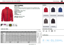 Doudoune / blouson de travail homme, imperméable et anti-froid, coupe droite en nylon 2 poches - INFORMAL PAYPER