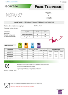 Gant en chlorure de polyvinyle jetable, transparent, résistant et souple poudré (carton de 1000 pièces) - PROMOSAC