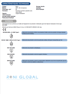 Combinaison de protection contamination radioactive sous forme de particules, agents infectieux, antistatique en SPP et film microporeux TYPE 5B-6B - 5M30 COVERGUARD