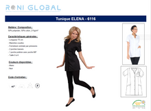 Tunique de travail femme manches courtes en coton/polyester 3 poches - ELENA REMI CONFECTION