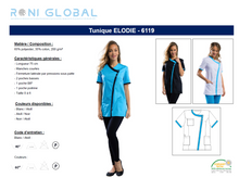 Tunique de travail femme manches courtes en coton et polyester 4 poches - ELODIE REMI CONFECTION