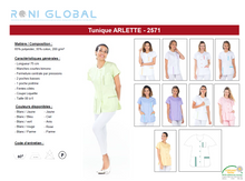 Tunique de travail femme manches courtes en coton/polyester 3 poches - ARLETTE REMI CONFECTION