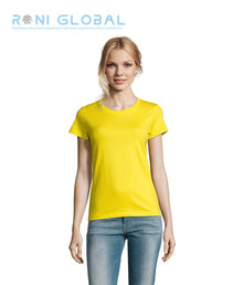 T-shirt de travail femme manches courtes, col rond, en jersey coton semi-peigné - IMPERIAL SOL'S
