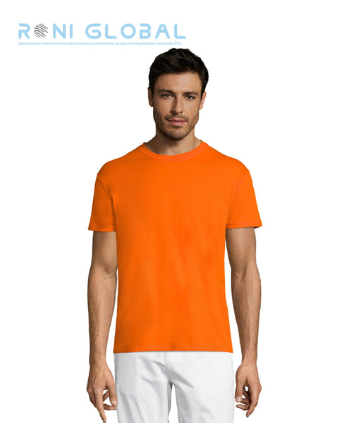 T-shirt de travail unisexe manches courtes, col rond, en jersey coton semi-peigné - REGENT SOL'S