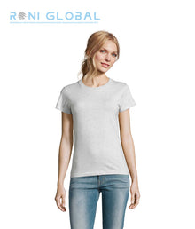 T-shirt de travail femme manches courtes, col rond, en jersey coton semi-peigné - IMPERIAL SOL'S