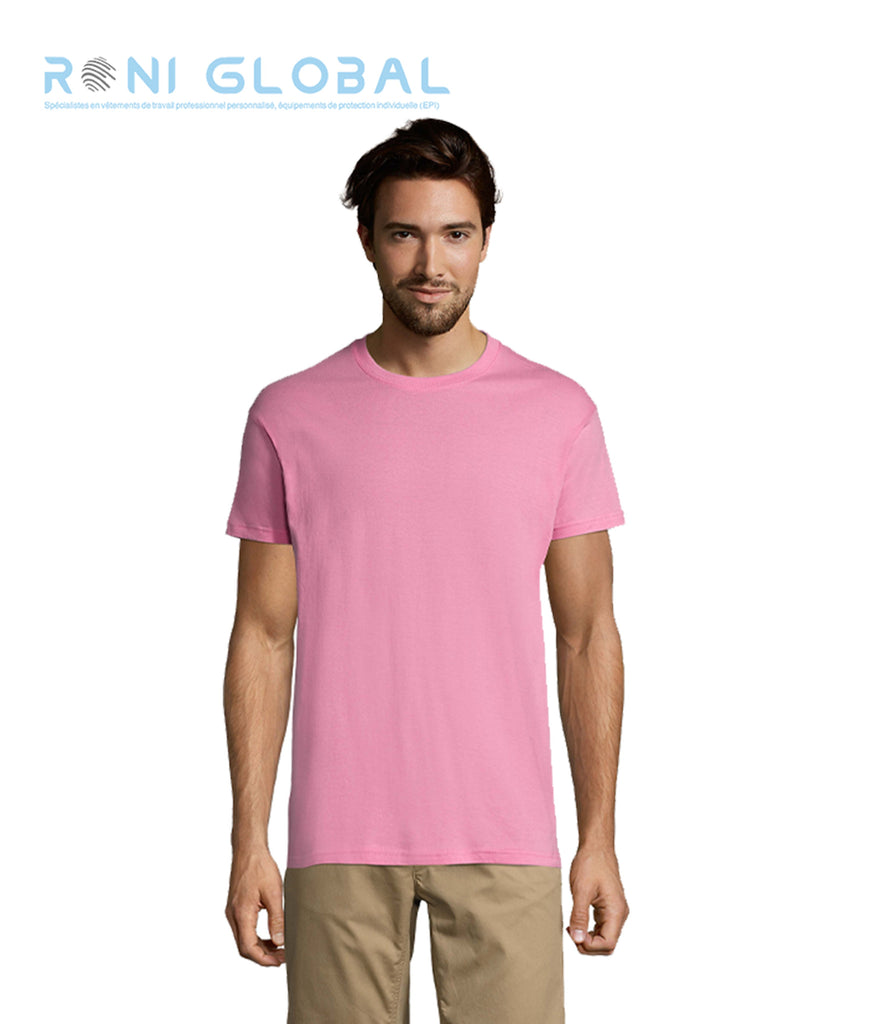 T-shirt de travail unisexe manches courtes, col rond, en jersey coton semi-peigné - REGENT SOL'S