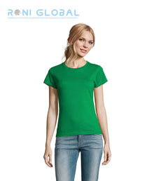 T-shirt de travail femme manches courtes, col rond, en jersey coton semi-peigné - IMPERIAL SOL'S