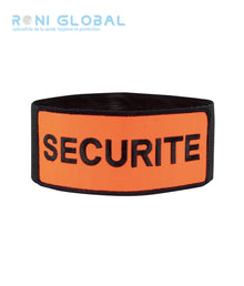 Brassard de sécurité orange fluo en coton et polyester élastique noir réglable - BRASSARD SECURITE CITYGUARD