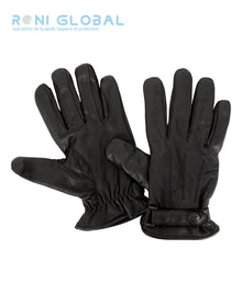 Gant de sécurité noir de palpation, polaire et réglable en cuir et polyester - GANTS CUIR POLAIRE CITYGUARD