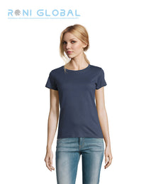 T-shirt de travail femme manches courtes, col rond, en jersey coton semi-peigné - IMPERIAL SOL'S