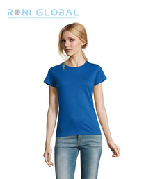 T-shirt de travail femme manches courtes, col rond, en jersey coton semi-peigné - IMPERIAL SOL'S