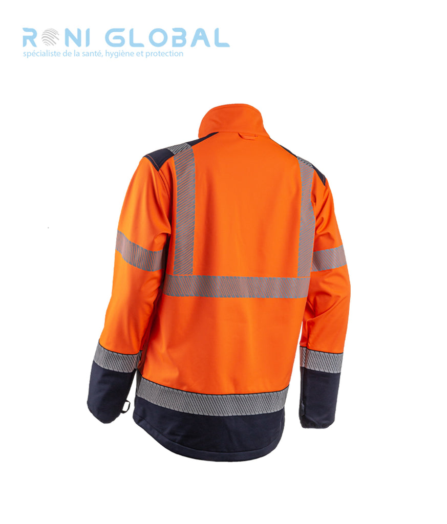 Veste de sécurité haute visibilité Softshell micro polaire en polyester 5 poches CLASS 2 - KAZAN COVERGUARD