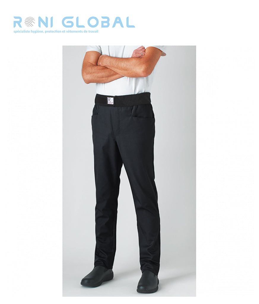 Pantalon de cuisine unisexe en polyester/coton coupe slim 3 poches - ARCHET ROBUR