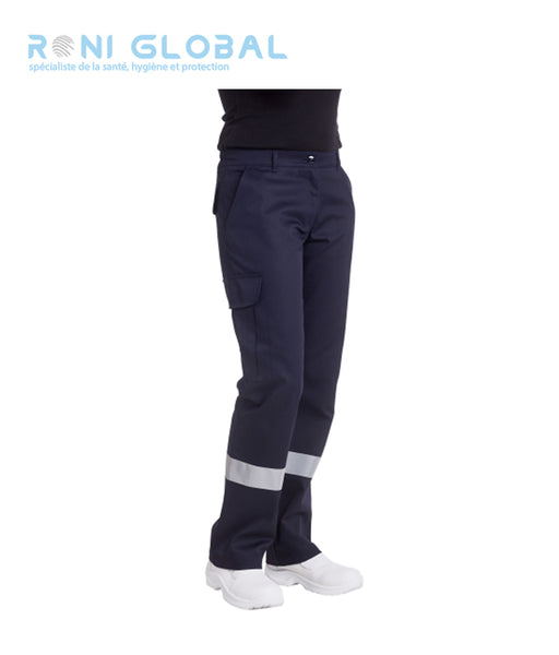 Pantalon ambulancier femme rétroréfléchissant en coton et polyester, ceinture élastique et 7 poches - AMBULANCIER FEMME REMI CONFECTION