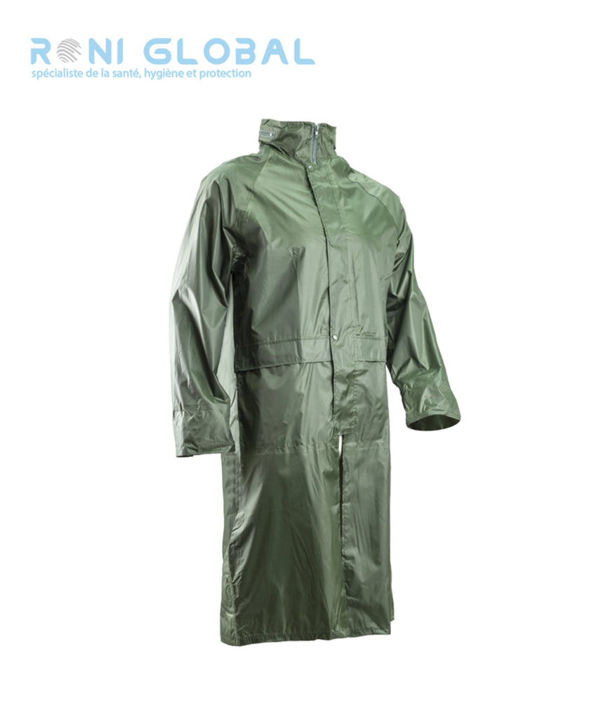 Manteau de travail de pluie coupe-vent en polyester enduit PVC souple 2 poches - PVC COAT COVERGUARD