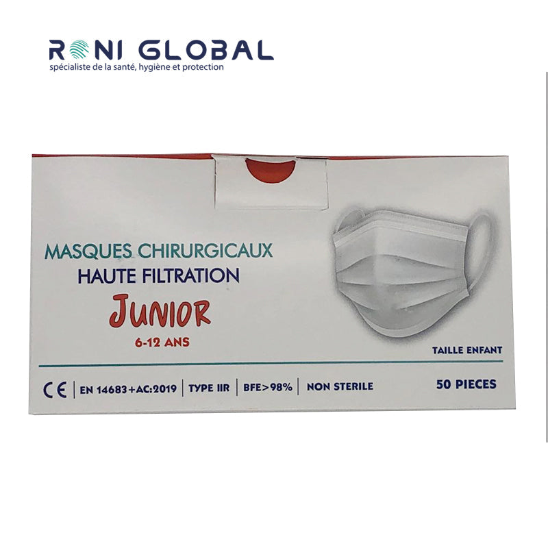Masques chirurgicaux IIR juniors (50 pièces)