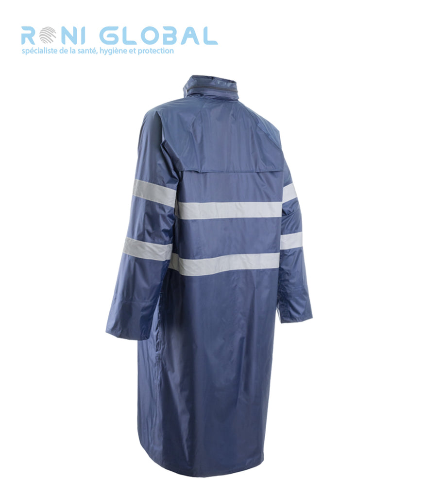 Manteau de travail anti-pluie, coupe-vent avec bandes réfléchissantes en polyester enduit PVC TYPE B3 - RAINET COVERGUARD