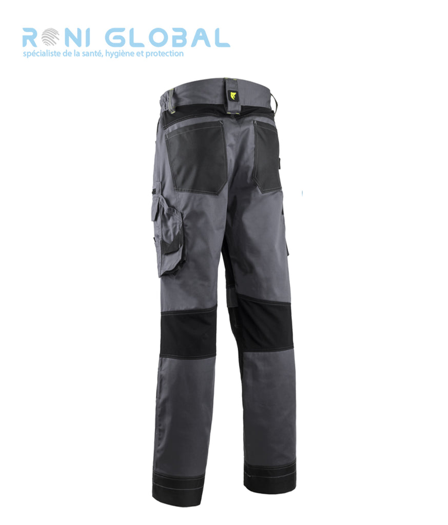 Pantalon de travail avec protection genoux en coton/polyester + renfort Oxford 8 poches TYPE 2 - BARU COVERGUARD