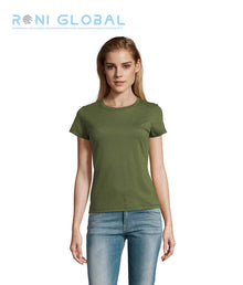 T-shirt de travail femme manches courtes, col rond, en jersey coton semi-peigné - IMPERIAL SOL'S