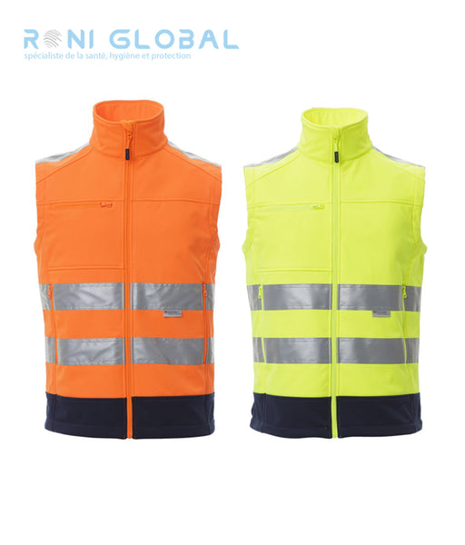 Gilet de sécurité haute visibilité homme softshell imperméable en polyester 1 poche CLASS 2 - TRAFFIC PAYPER