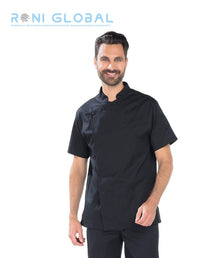 Veste de cuisine homme manches courtes en coton/polyester 2 poches - JEROME REMI CONFECTION