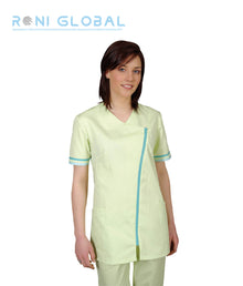 Tunique de travail médicale femme manches courtes en coton/polyester 2 poches - EMILIE REMI CONFECTION