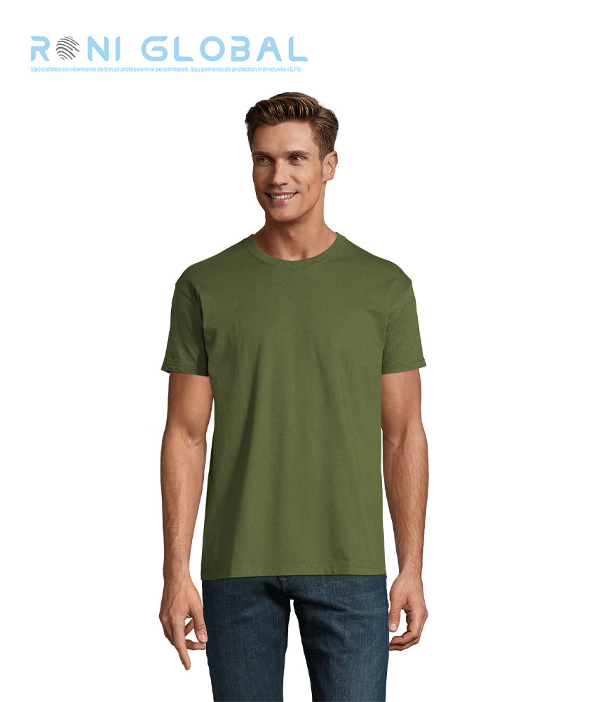 T-shirt de travail homme manches courtes, col rond, en jersey coton semi-peigné - IMPERIAL SOL'S
