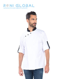 Veste de cuisine homme manches longues transformables en coton/polyester 2 poches - FABIO REMI CONFECTION