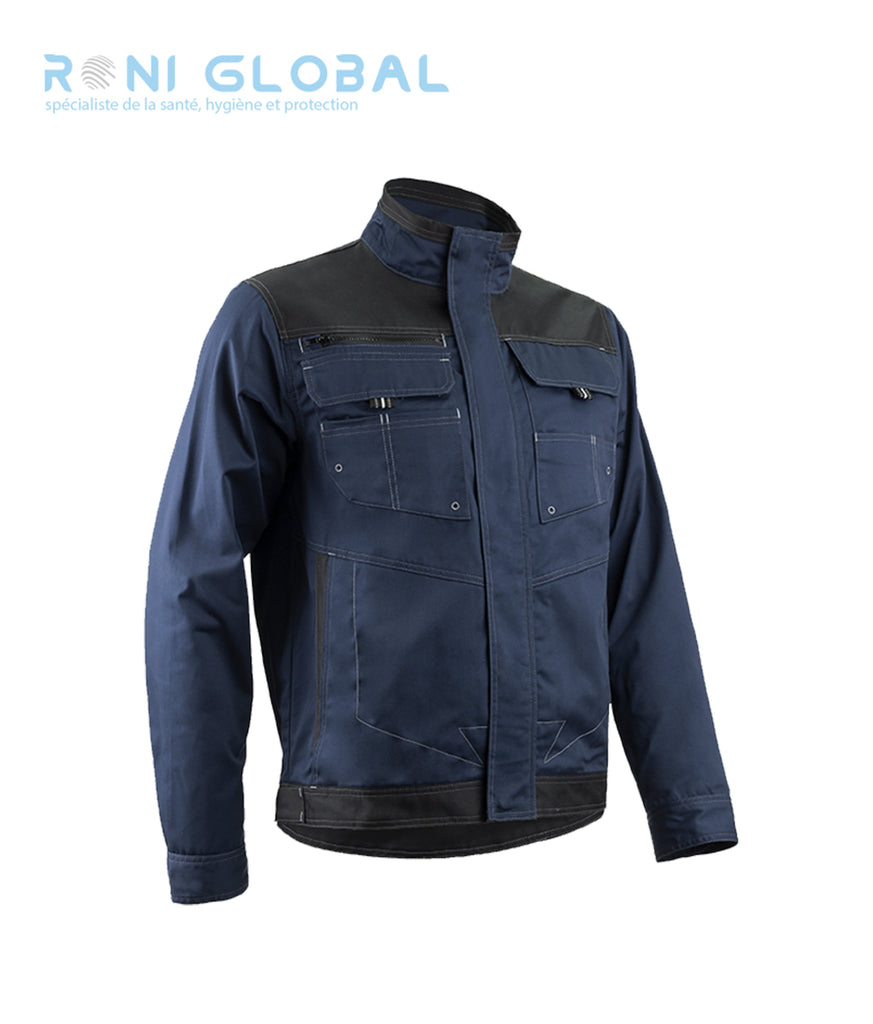 Veste de travail en coton/polyester + renforts en Oxford avec protège reins 7 poches - BARVA COVERGUARD