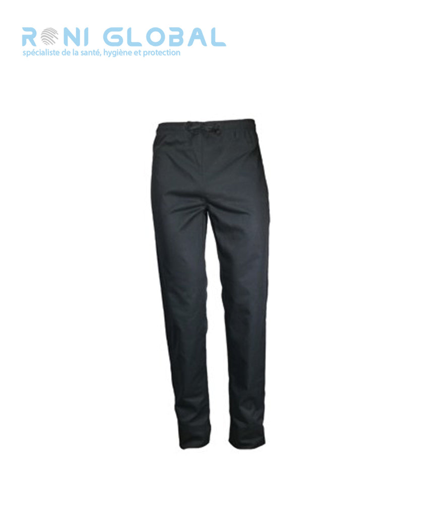 Pantalon de travail noir unisexe avec entrejambe réglable, en coton/polyester 2 poches - PANTALON PADY P/C NOIR PBV