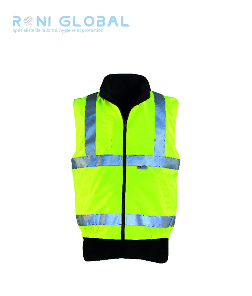 Veste de sécurité haute visibilité 2en1 anti-pluie et anti-froid thermique en polyester enduit polyuréthane 3 poches CLASS 3 - HI-WAY COVERGUARD