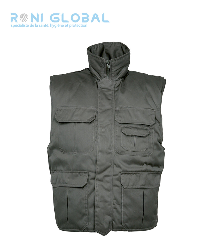 Gilet de travail imperméable et polaire, type ranger, en polyester et coton 8 poches - GILET RANGERS UNI CITYGUARD