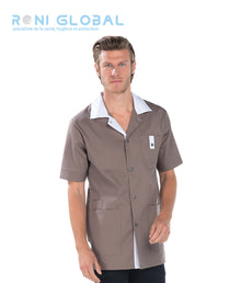 Tunique de travail unisexe manches courtes en coton/polyester 4 poches - MARIUS REMI CONFECTION