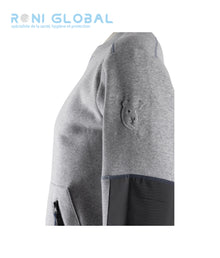 Pull de travail gris en coton/polyester avec coudes renforcés en Oxford 1 poche - HATO COVERGUARD