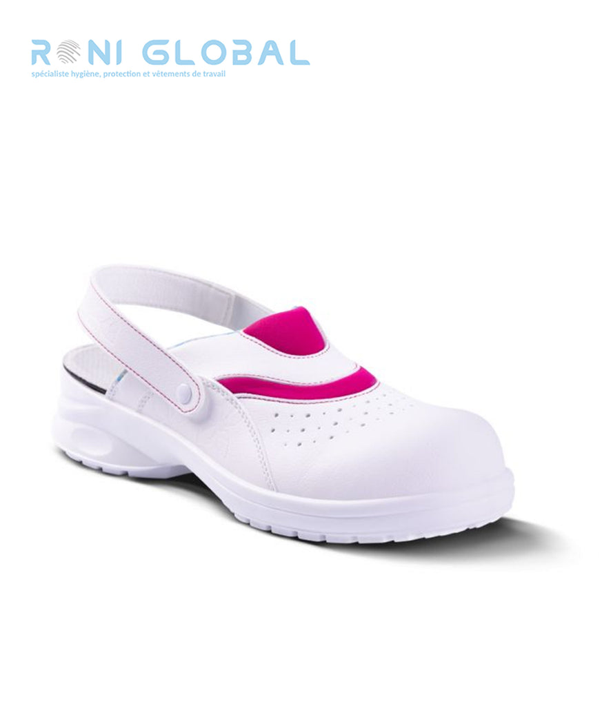 Sabot de travail à bride femme antidérapant, en microfibre lavable avec embout de sécurité SB E A SRC - AZALÉE GASTON MILLE