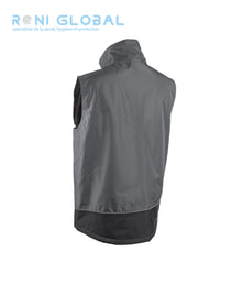 Gilet de travail anthracite imperméable anti-froid en polyester enduit PVC 5 poches - AZUKI COVERGUARD